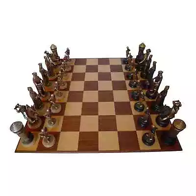 18 Karat Gold Gilt Anri Montsalvat Chess Set Circa 1950s. • $6000