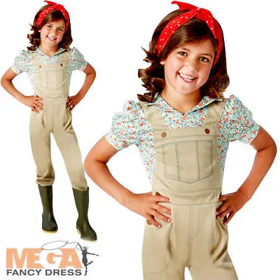 £10.99 • Buy Land Girls Fancy Dress 1930s 40s Farmer Factory Worker Kid Childs Costume Outfit