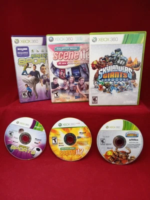 $34.77 • Buy Lot Of 3 THREE Xbox 360 Games SCENE IT?, KINECT SPORTS & SKYLANDERS GIANTS-A