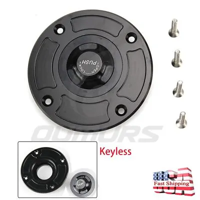 CNC Keyless Cover Fuel Gas Tank Cap For Suzuki GSXR600/750 GSXR1000 SV650S Black • $19.94