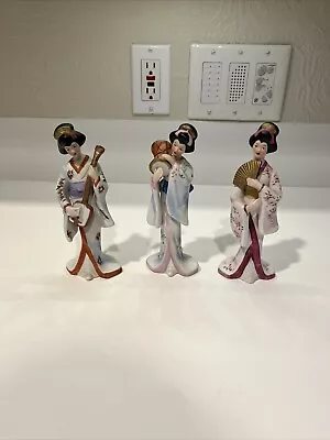 Set Of 3 Vintage Asian Figurine Royal Carlton Arnart Imports Geisha Ladies  • $39.99