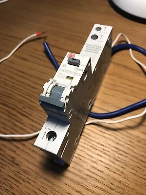 S. Wylex Nhxsbs1b06 Rcbo Wylex 6 Amp Rcbo 1p 6a B6 Nhxsbs1b06 Grey Switch • £8.95