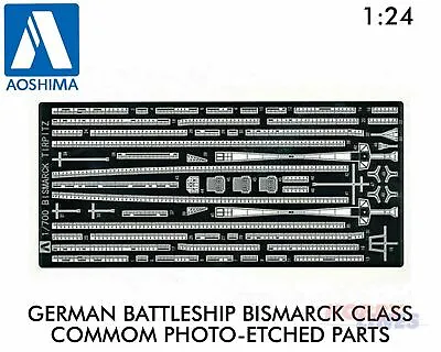 PHOTO ETCHED PARTS 1:700 Waterline Aoshima 04678 For04259 Bismarck 04606 Tirpitz • £16.99