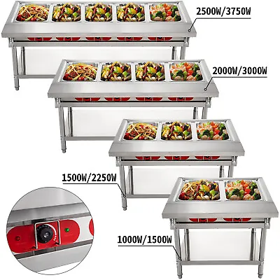 2/3/4/5 Pan Hot Well Bain Marie Food Warmer 110V/220V Steam Table Steamer Buffet • $547.99