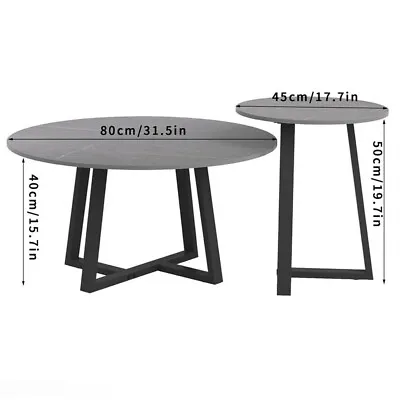 Marble Coffee Table Side End Tables Bedside Tables Furniture W Solid Metal Frame • $209.96