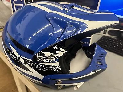 Polaris MOTO EC Blue Black & White Full Face Motocross Helmet - Size XXS • $40