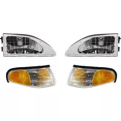 Headlight Kit For 1994-1998 Ford Mustang Left And Right With Corner Lights • $92.75