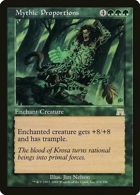 Magic The Gathering MYTHIC PROPORTIONS #274/350 Onslaught Green 2002 STOCK PHOTO • $3