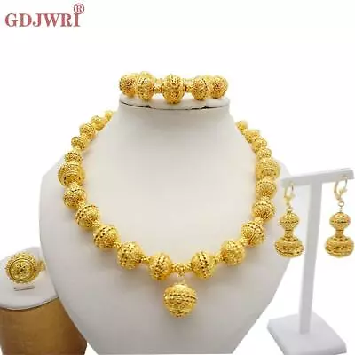 Jewelry Dubai Gold Necklace African Set Women France Wedding Plated Earrings HOT • $20.99