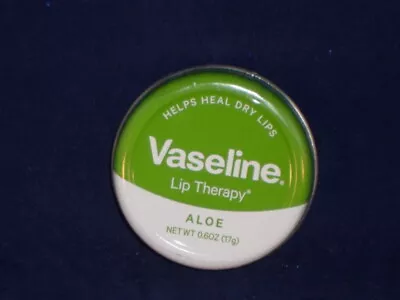 Tins Vaseline Lip Therapy Lip Balm Aloe 0.6 Oz NIP Dry Chapped               A39 • $5.99