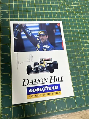 Damon Hill Autograph Signed A5 Info Card 1993 Season See Pic • £15