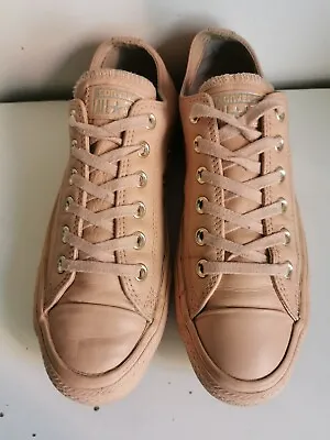 Converse All Star Ct Ox Uk 6 Eu 39 Womens Beige/peach Leather Low Trainers • £16.99