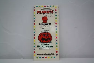 Vintage Peanuts Gang Snoopy Pumpkin Happy Halloween Magnet Schulz New Last One • $19.99