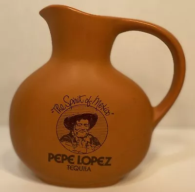 VTG Water Pitcher Vase Spirit Of Mexico Jug Pepe Lopez Tequila Bar Clay Jose’s • $25.56