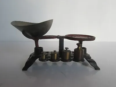 Antique 1884 Victorian Toy Cast Iron Scale W/ Weights • $39.95