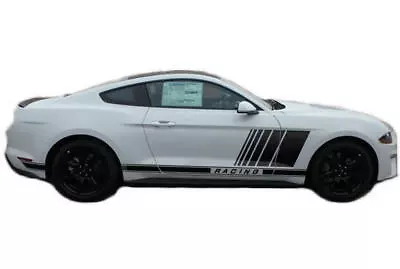 2 PCS Graphic Racing Stripe Car Sticker For Ford Mustang Side Door Bumper Decals • $45