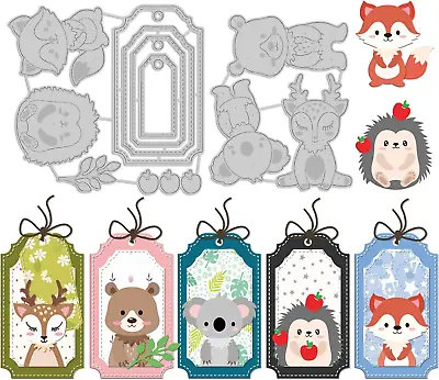 INFUNLY Animal Tag Die Cut For Card Making Bookmarks Label Cutting Dies Frame • £8.83