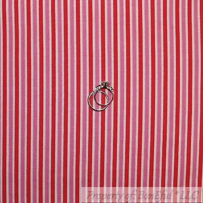 BonEful Fabric FQ Cotton Quilt Red White Strawberry Stripe Pink Flamingo Blender • $4.72