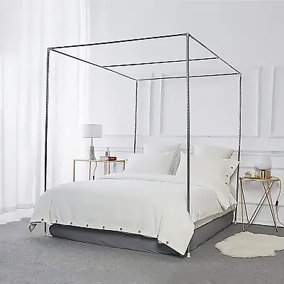 Foreate Canopy Bed Frame Stainless Steel Full Size Bed Canopy Frame & Bed Poles • $67.86