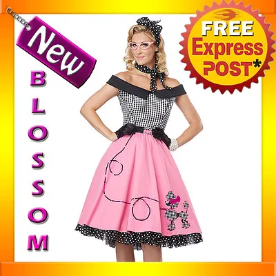 $57.15 • Buy C803 Nifty 50's Grease Sandy Poodle Skirt Womens Halloween Fancy Dress Costume