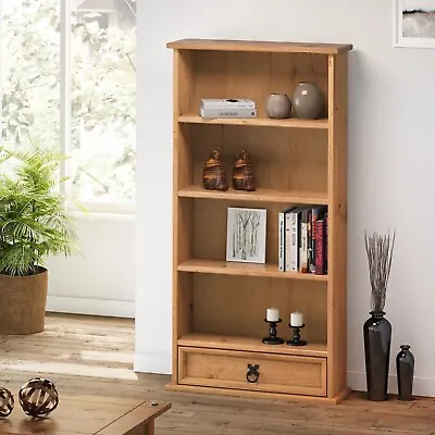 Corona DVD Rack Bookcase 1 Drawer 4 Shelf Display Storage Unit Mercers Furniture • £38.99