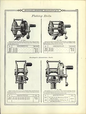 $29.99 • Buy 1895 PAPER AD Julius Vom Hofe #1760 Fishing Reel Hendryx Aluminum Polished Brass