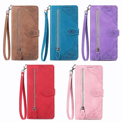 Flip Leather Zip Wallet Stand Case Cover For IPhone XR 11 13 7 12 14 8 6 15 Plus • £4.79