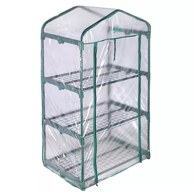 OPEN BOX Palm Springs 3 -Tier Mini Greenhouse With Cover And Roll-up Zipper Door • $22