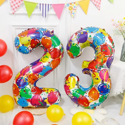 40inch/100cm Number Foil Birthday Anniversary Colorful Helium Balloons NEW! • $6.80