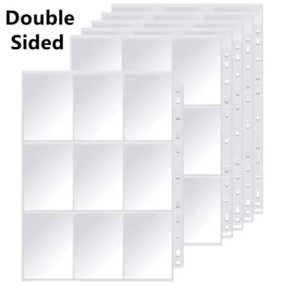 50 Sheets Premium Double Sided 9-Pocket Pages Trading Card Albums Sleeves Binder • £8.95