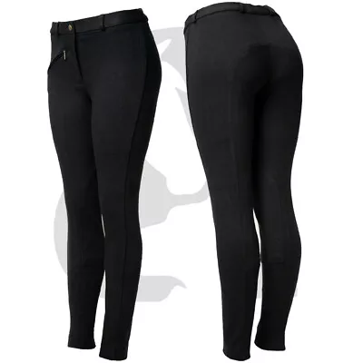 Ladies Women Self Seat Horse Riding Jodhpurs Johdpurs Jods Stretchy. • £16.99