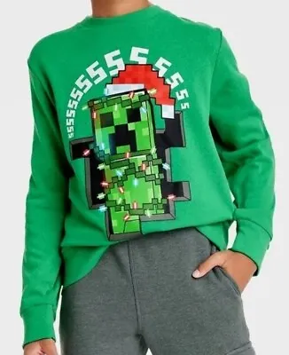 Mad Engine Minecraft Christmas Sweatshirt Green With MINECRAFT Size Xl New W/tag • $22