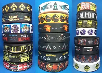 Various Gamer Console Computer Games Satin Cake/craft/hair Ribbon @ MrsMario's • £1.79