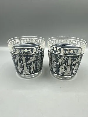 Vintage Jeannette Wedgwood Jasper Blue 6 Oz. Juice Rocks Glasses 3.25” Low Ball • $9.99