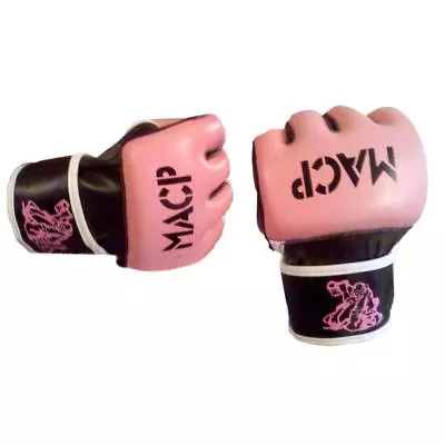 Pink MACP Grappling Open Thumb Fight Gloves MMA 4oz - Adjustable Wrist Strap • $16.79