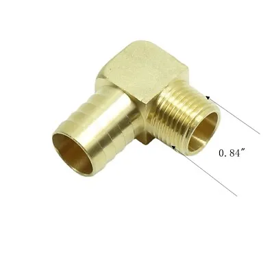 Brass Barb Fitting Male Elbow 90 Degree 3/4  Barb X 1/2  NPT Adapter • $11.99