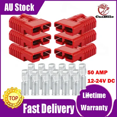$16.99 • Buy 6Pcs Anderson Style Plug Connectors 50 AMP 6AWG 7AWG 8AWG 9AWG 10AWG 12-24V DC