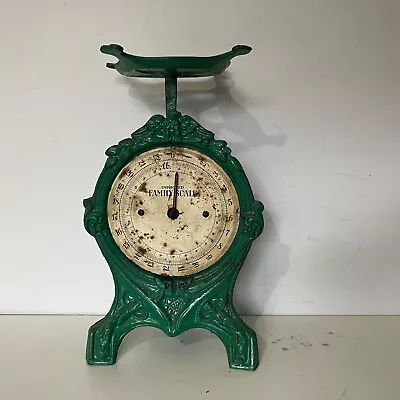 £22 • Buy Vintage Antique Iron Salters Improved Family Scale Green Weighing Scales Rustic
