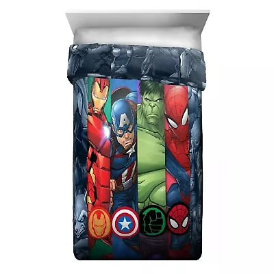 Marvel Avengers TWIN Comforter Spider-Man IronMan Incredible Hulk Capt America • $50.98