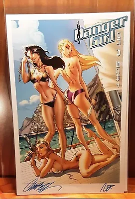 Danger Girl 11x17 Art Print By J Scott Campbell 2X Signed Ships Flat And Secure! • $49.99