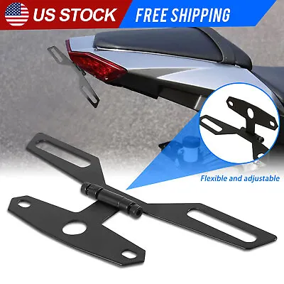 Adjustable Motorcycle Folding License Plate Holder Rear Tail Light Bracket Mount • $7.98