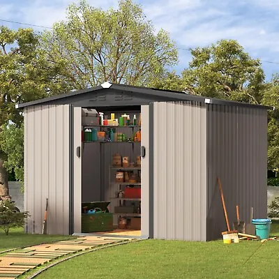 Outdoor Metal Storage Shed With Sliding Door Metal Garden Shed For Yard • $269.99