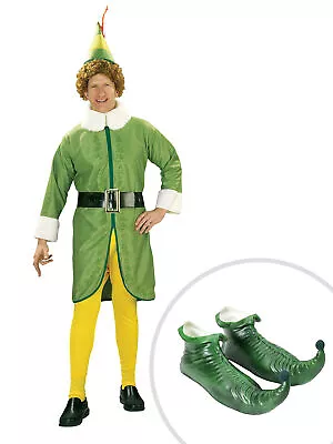 Buddy The Elf Adult Costume With Green Elf Shoes • $53.42