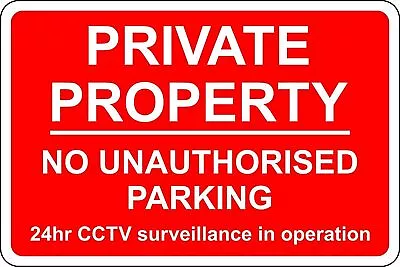  Private Property No Unauthorised Parking 24 Hour  Safety Metal Park Safety Sign • £4.49