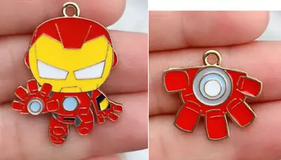 20pcs Iron Man Enamel Metal DIY Charms Pendants Key Jewelry Making Gift • $11.97