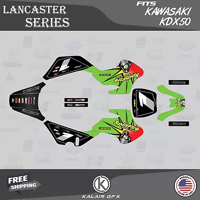 Graphics Kit For KAWASAKI KDX 50 KDX50 Lancaster Series - Green • $40.99