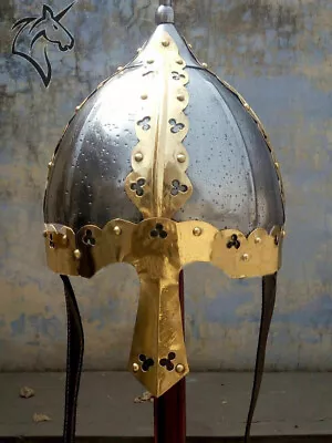 18GA SCA Medieval Norman Nasal Helmet Viking Helmet Rplica Armor Helmet • $87.23