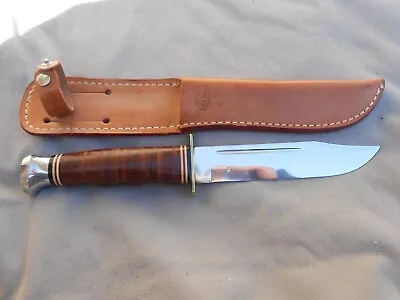 Vintage Large Kabar Hunting Or Skinning Knife With Sheath Mint Cond 6  Blade • $125