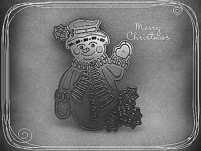 £5.99 • Buy Large Snowman Metal Cutting Die Stencil Holly Craft Card Making Scrapbooking UK