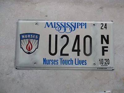 Mississippi Nurses Touch Lives  License Plate   #  U240 • $10